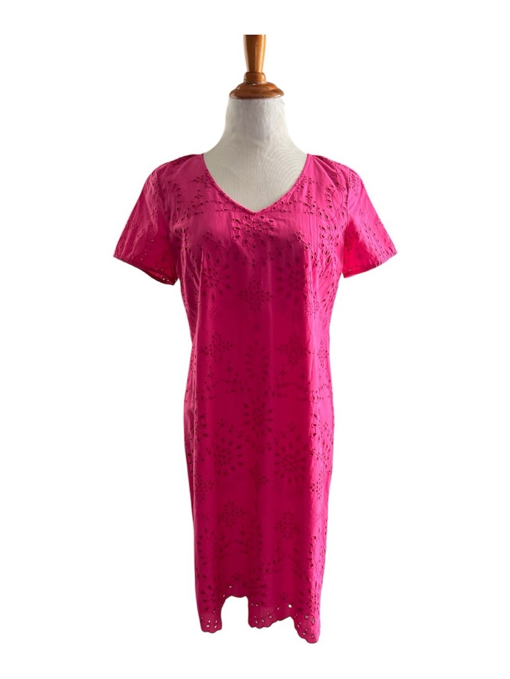 Talbots Hot Pink Eyelet Petite Dress